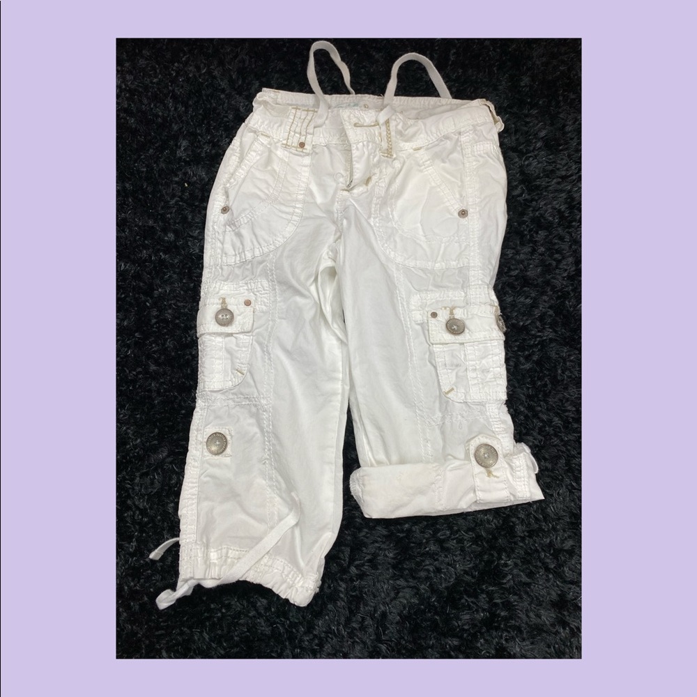 Justice, white cargo pants, size 6R